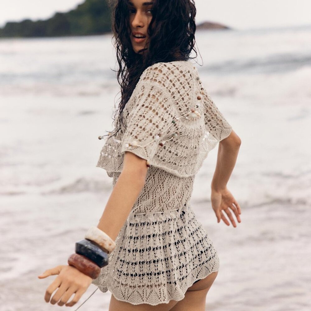 Zara Cream Crochet Top